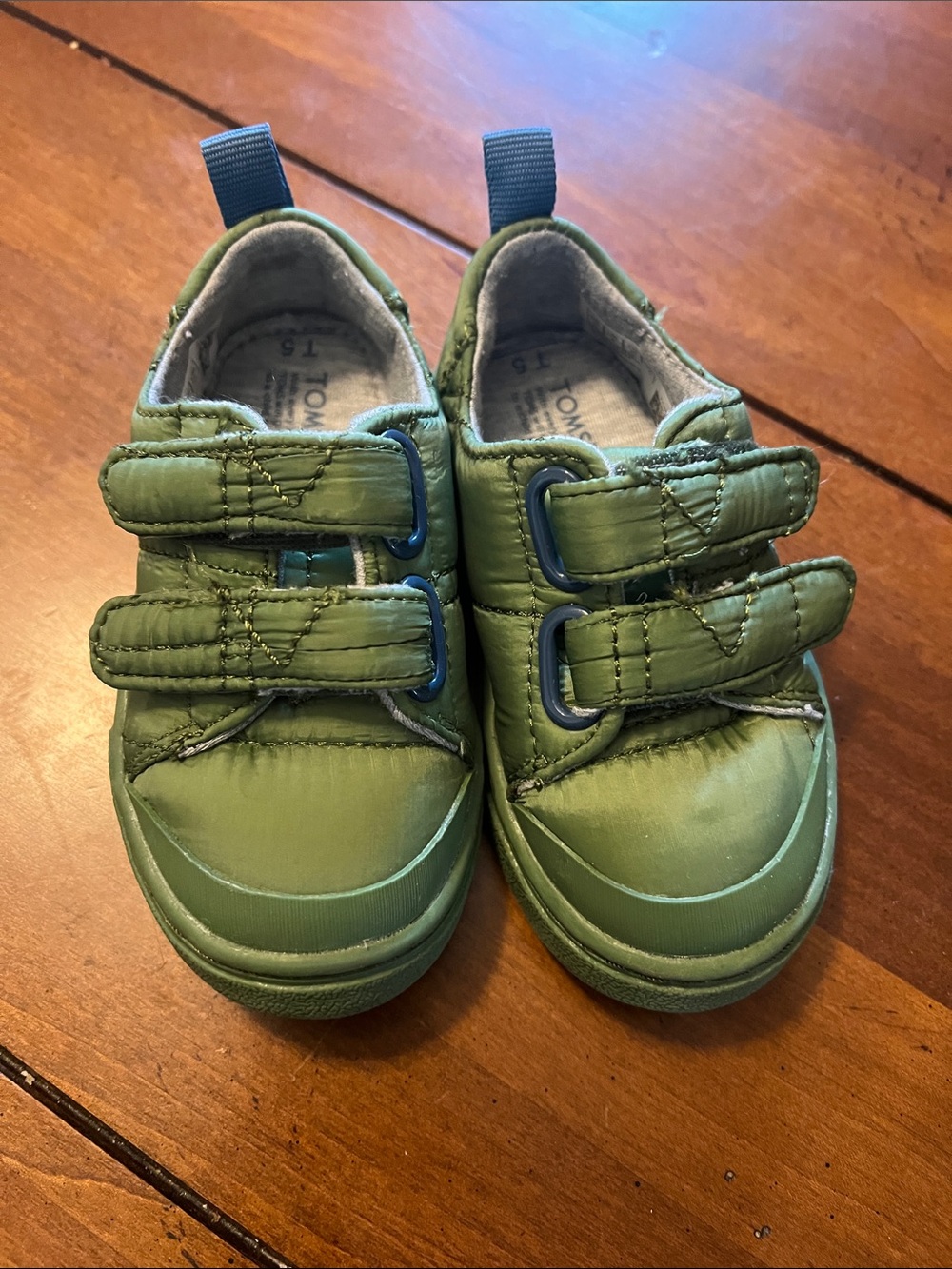 TOMS Olive Green Toddler Double-Strap Sneakers
